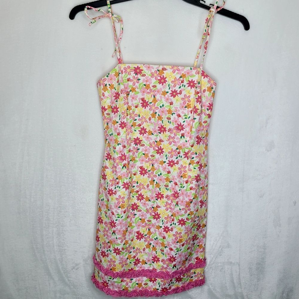 Vintage Lilly Pulitzer Pink Floral Shift Dress Size 0‎